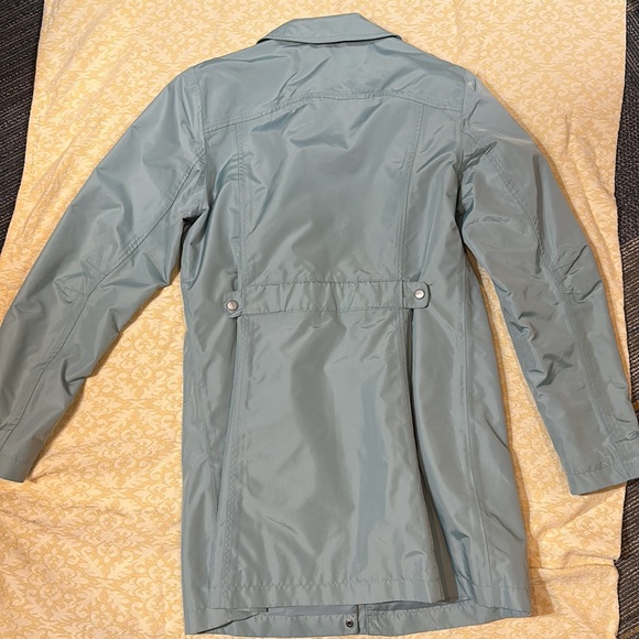 Eddie Bauer teal rain trench coat - Picture 2 of 3